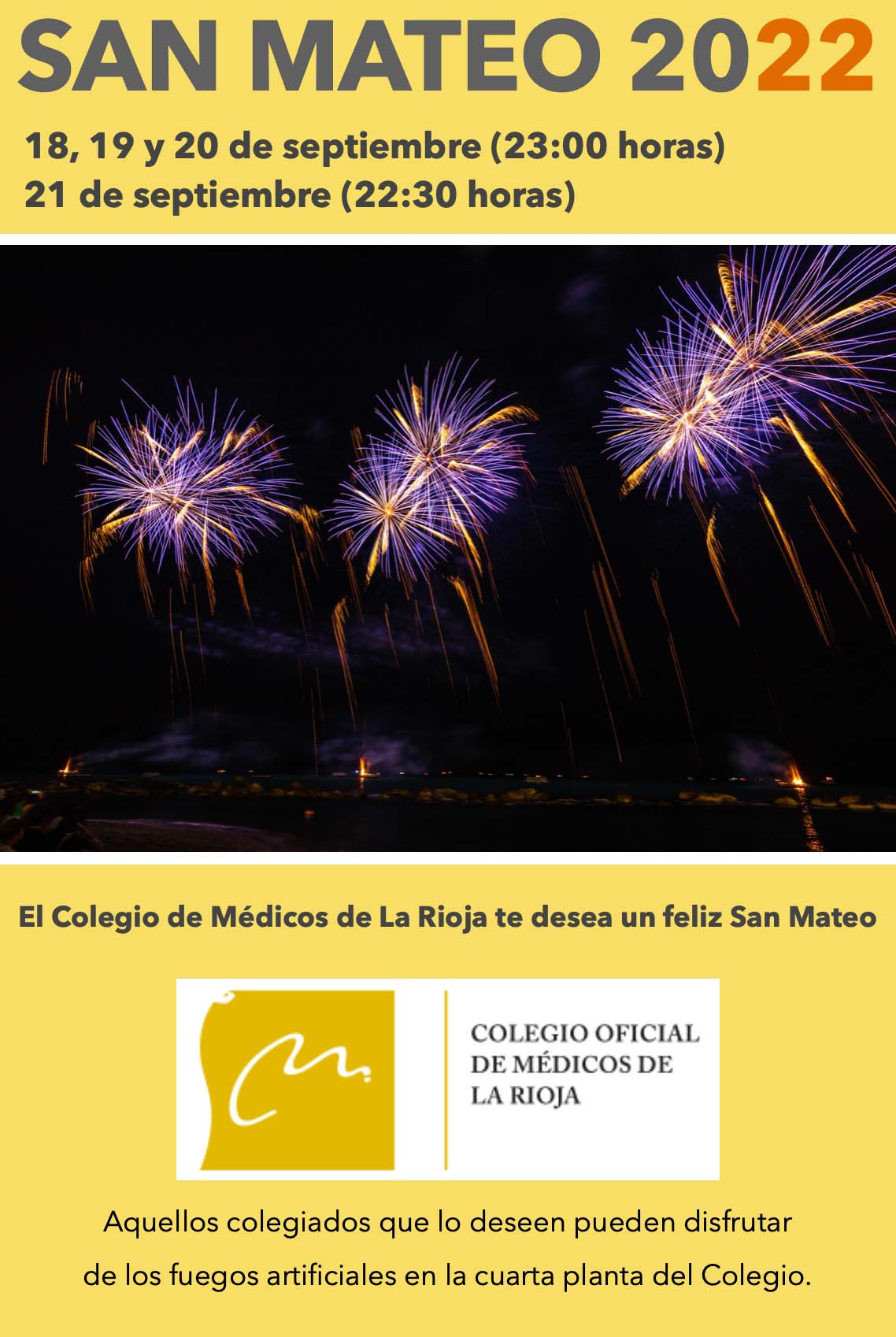 Cartel de Fuegos en San Mateo