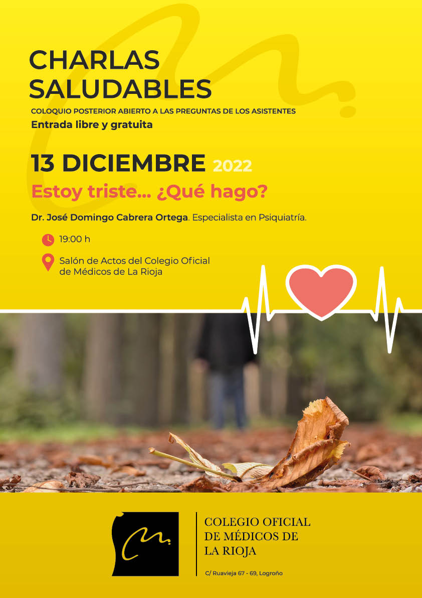 Cartel Charla saludable Psiquiatría